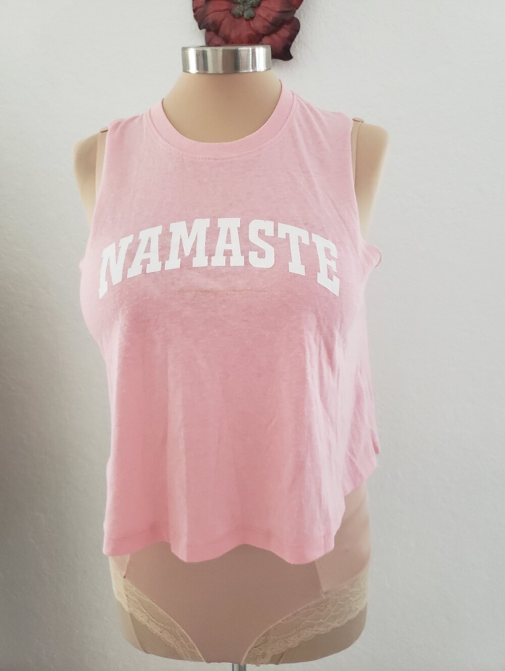 SPIRITUAL GANGSTER | Baby Pink Namaste Top